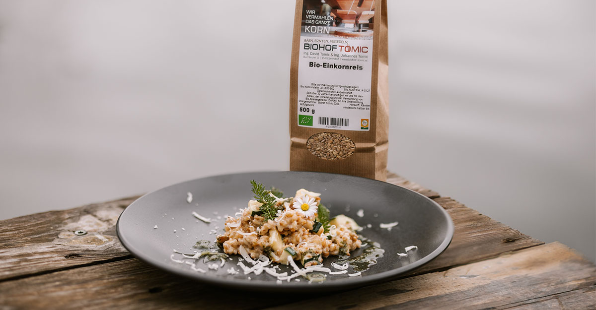 Einkornrisotto mit Kräuter-Pesto